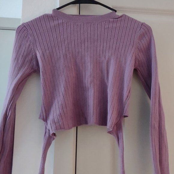 Aster Tops - Purple crop top sweater